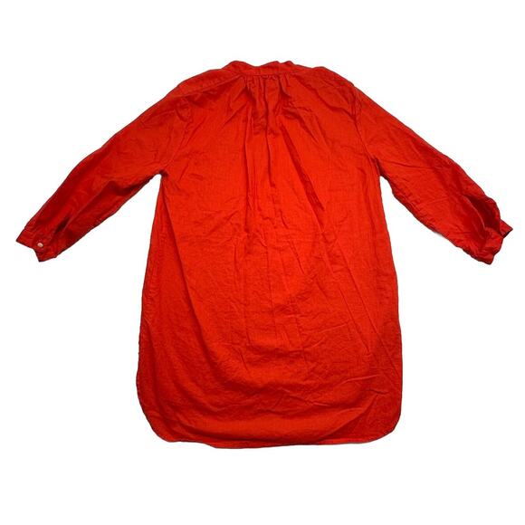 J Crew Womens Size Small Tie VNeck Linen Blend High Low Hem Tunic Top Orange Red - Picture 9 of 9